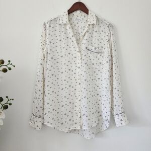 Equipment Keira Start Print Button Down Silk Blouse Size XS